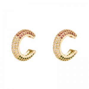 الأقراط الأوروبية والأمريكية الأقراط المطلي بالذهب النحاس مع أقراط الزركون اللون الهيب هوب الرجال والنساء دون مقاطع الأذن مثقوب