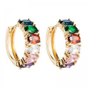 الإكسسوارات الأزياء عبر الحدود البرية الزركون أقراط مطعمة السيدات مطلية بالذهب الأوروبي والأمريكية أقراط بسيطة مصنع بالجملة